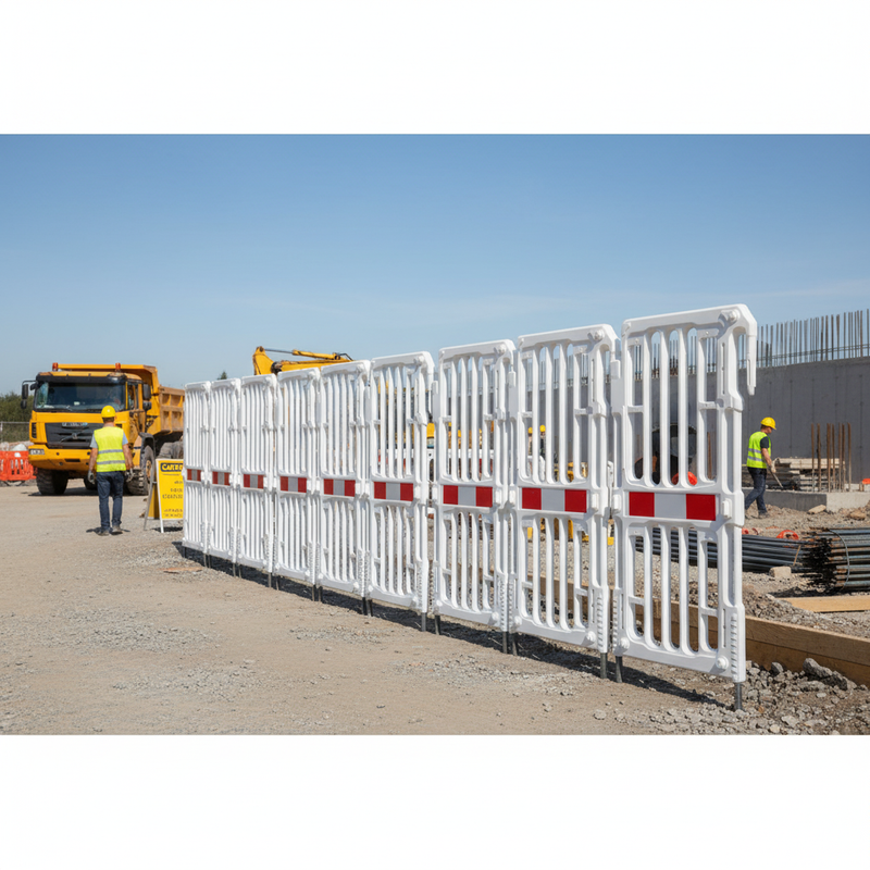 Dark Gray High-Performance Plastic Barrier Fencing Panel - White