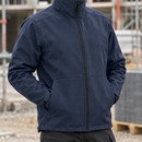 Windproof Softshell Work Jacket with High Collar - Navy (view 2)