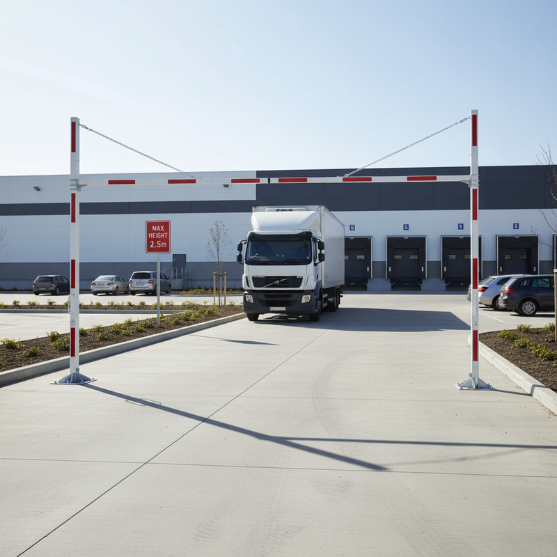 Light Gray Heavy Duty Universal Swivel Height Restrictor for Vehicle Access Control