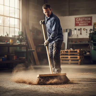 Premium 12" Stiff Bassine Broom for Efficient Cleaning