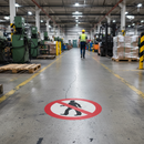 Slate Gray Premium No Pedestrians Floor Sign - Slip Resistant Vinyl