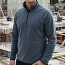 Steel Grey Low-Shedding Half Zip Fleece Pullover