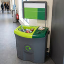87 Litre Triple Compartment Recycling Bin with Flat Back