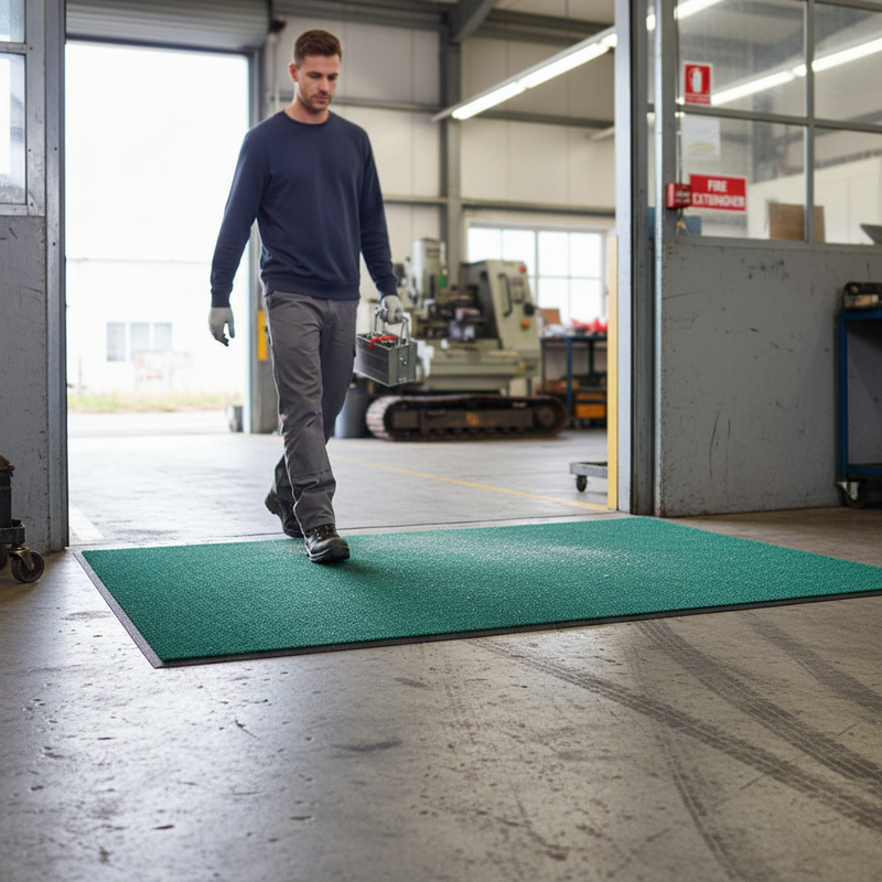 Slate Gray Machine Washable Premium Lustre Mat - Green 9mm Height