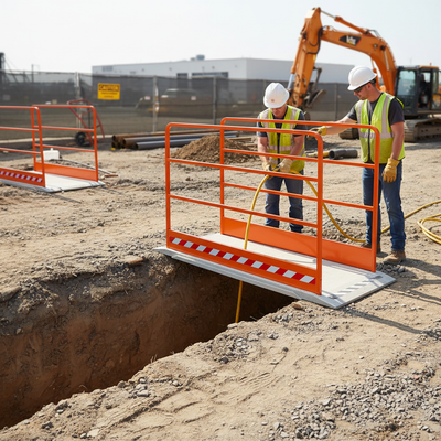 High-Performance Orange Railing Set for Safe Pedestrian Access