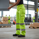 Slate Gray High-Visibility Trousers - Premium Yellow for Safety