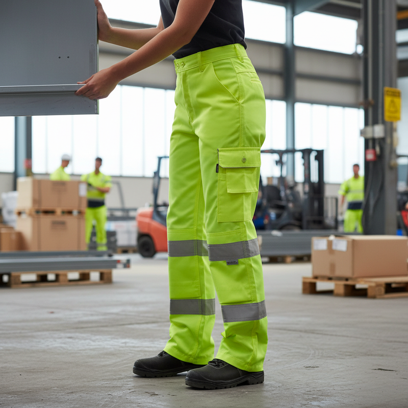 Slate Gray High-Visibility Trousers - Premium Yellow for Safety