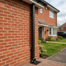 Aluminium Flush Joint Downpipe Sample — RAL 9005 / 63mmØ (in use)