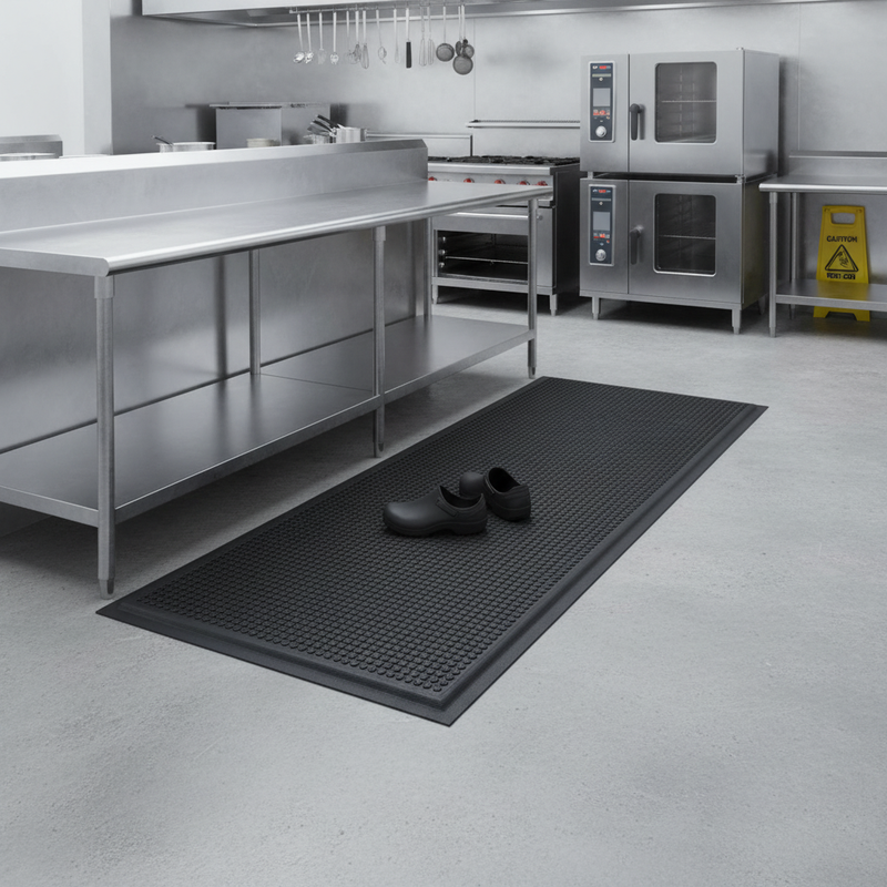 Dark Gray Premium Anti-Fatigue Safety Mat - Heavy Duty for Wet and Greasy Areas