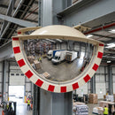 800 x 400mm half sphere industrial safety mirror with white frame