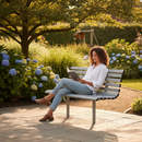 Dark Olive Green Heavy Duty Outdoor Steel Seat for Parks and Schools