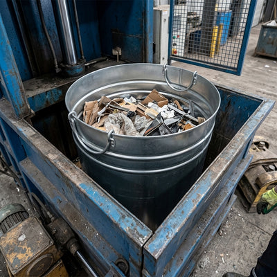 84 Litre circular galvanised steel bin liner with handles