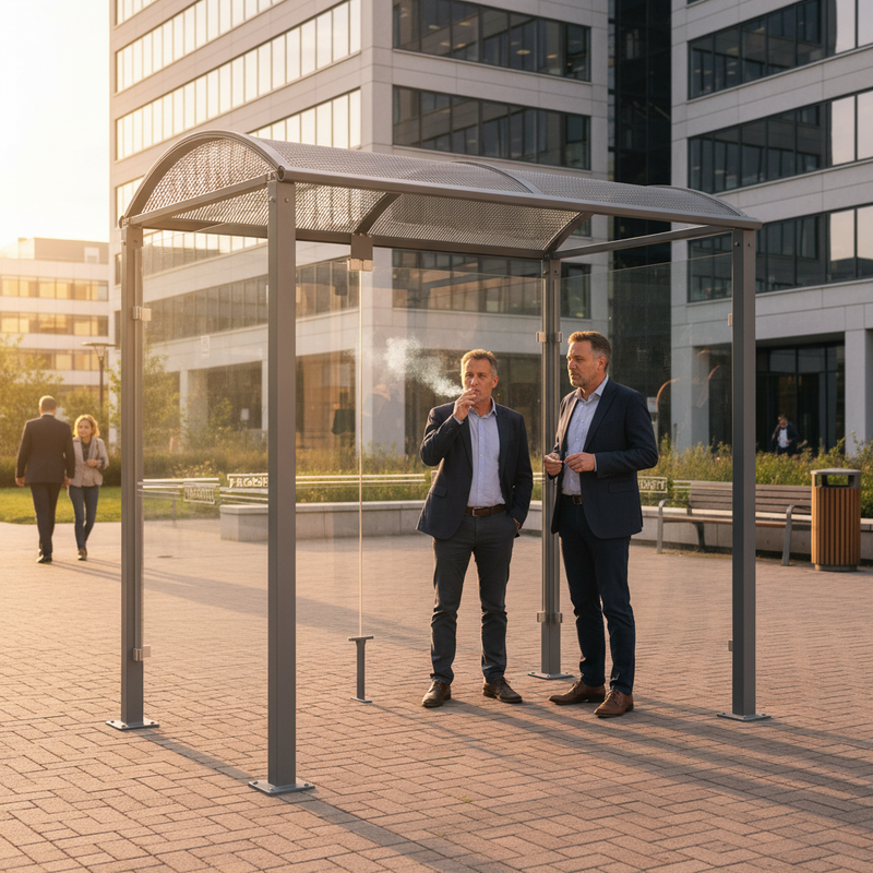 Rosy Brown Premium Smoking and Vaping Shelter with Toughened Safety Glass