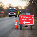 Dim Gray Premium Emergency Vehicles Left Sign 1050x750mm