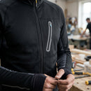 Full Zip Stretch Midlayer Work Jacket - Black