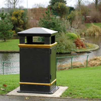 112 Litre Closed Top Litter Bin Fibreglass Composite