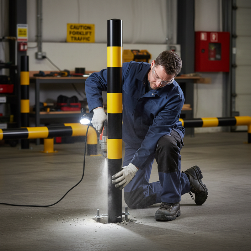 Dark Slate Gray High Visibility Heavy Duty Crash Protection Bollard - 1200mm Above Ground