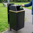 Large capacity dog waste bin with chute system