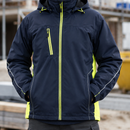 EN 343 Weatherproof Thermal Coat - Dark Navy Blue/Hi-Vis Yellow (view 2)