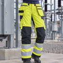 Women's Fire Retardant Arc Trousers Stretch Hi-Vis Class 2 Yellow/Navy (view 2)
