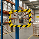 Dark Sea Green Premium Rectangular Safety Mirror 680 x 500 mm for Driveway and Warehouse Use – Wind Tested, Easy Wall or Post Mounting