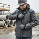 Gray Professional Waterproof Fixed Lining Parka with Detachable Hood - Grey