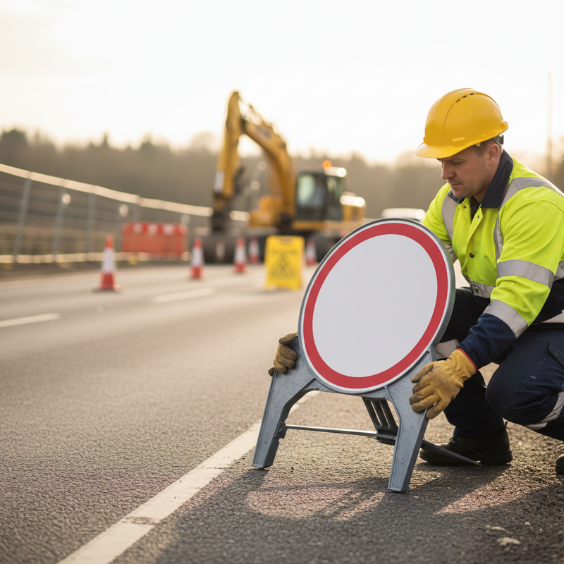 Rosy Brown High-Performance 60mph 750mm Q-Sign for Traffic Management