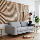 Premium Light Oak Diagonal Square Wood Wall Panels 60x60cm, 4 Pack with Acoustic Felt Backing for Modern Interiors