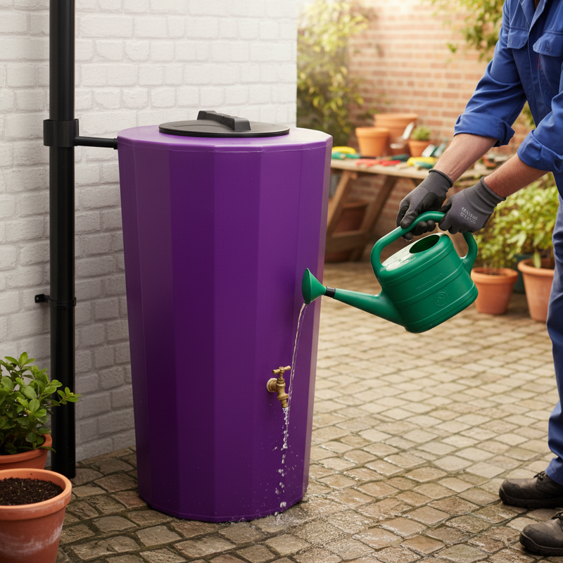 Dark Slate Gray Premium Midi Metro 185 Litre Water Butt - Heavy Duty & Frost Proof
