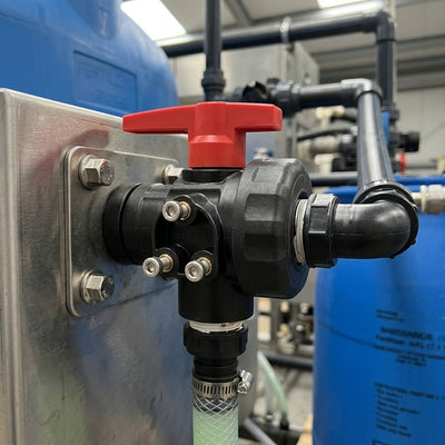1 1/2" BSP Female 3-Way L Polypropylene Ball Valve 16 Bar