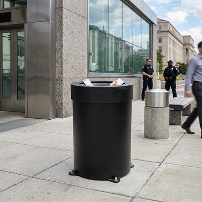 80 Litre blast resistant litter bin, 7-star rated