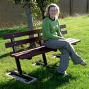 Recycled Plastic & Steel Bench With Backrest
