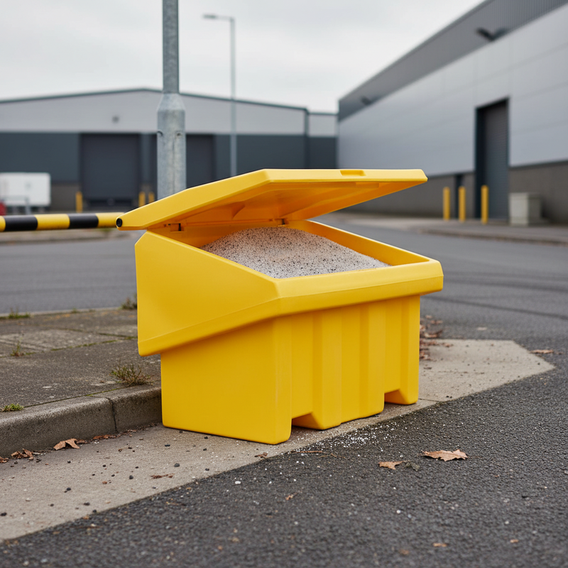 Dim Gray Heavy Duty Plastic Grit Bin - 200 Litre Capacity for De-Icing Salt Storage
