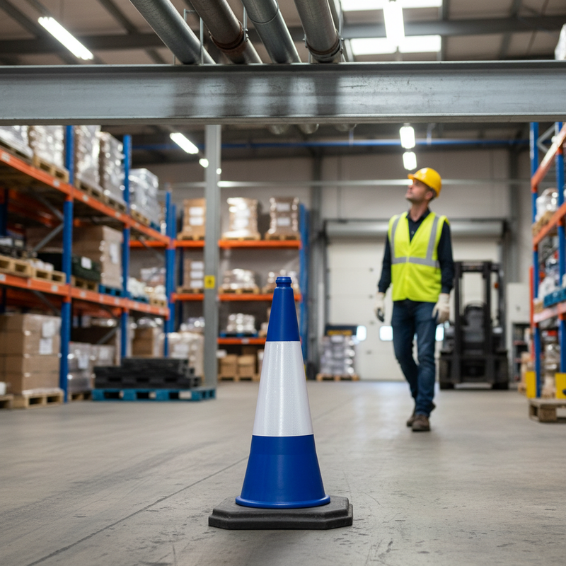 Light Slate Gray Heavy Duty 750mm 2-Piece Traffic Cone with High Visibility