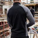 Black/Steel Grey Raglan Sleeve Work Pullover with Zip