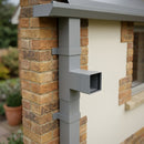 72x72mm Flush Joint Downpipe Branches — 92.5° & 112.5° — RAL 7037 / 92.5 Degrees (in use)