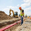 Light Gray High-Performance Detectable Underground Tape for Sewer Pipes - 150mm x 100m