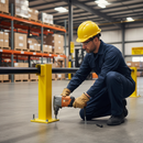 Rosy Brown Heavy Duty Impact Protection Railing System - 500mm End Post