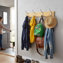 Premium Wall-Mounted Coat Rack with 4 Double Chrome Hooks and 450mm Solid Pine Board for Versatile Storage Solutions