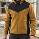 Honey Gold/Black Hooded Fleece Jacket with Reinforced Panels