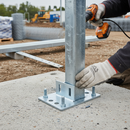 Dark Gray Heavy Duty Post-Clip Adaptor for Heated Traffic Mirrors