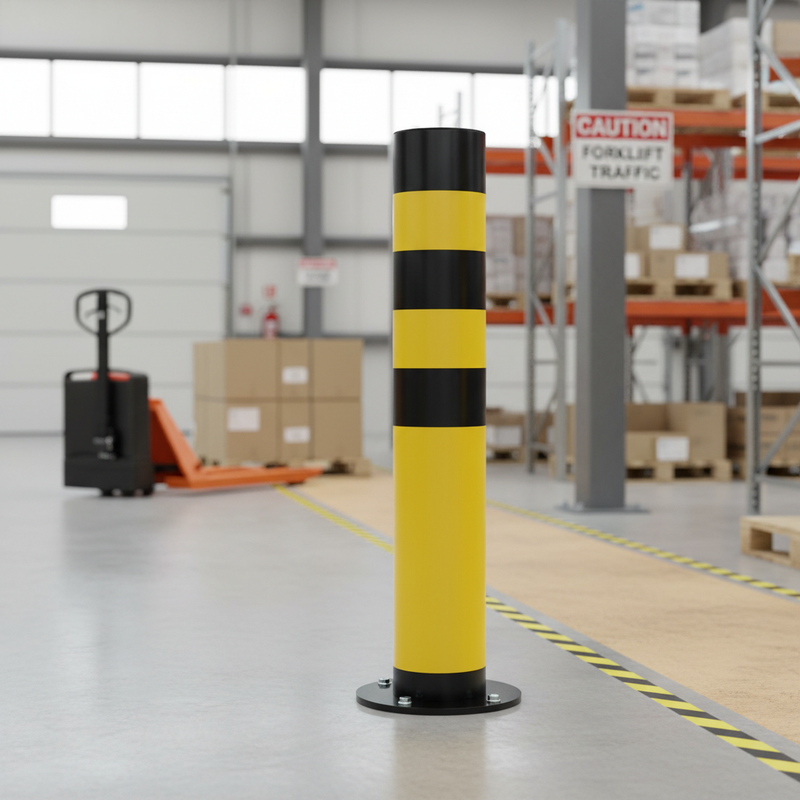 Gray Premium Heavy Duty Bollard with Intelligent Impact Absorption