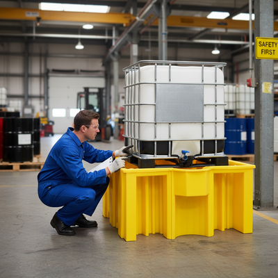 Heavy Duty Single IBC Spill Pallet - 1125 Litre Capacity