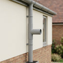 76mm Diameter Flush Joint Downpipe Branches — RAL 9006 / 92.5 Degrees (in use)