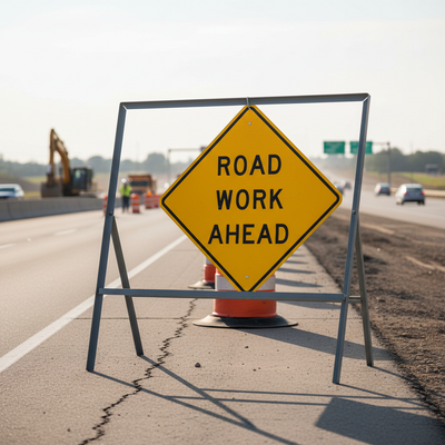 Heavy Duty Metal Road Sign Frame - 1050 x 750mm for Outdoor Use