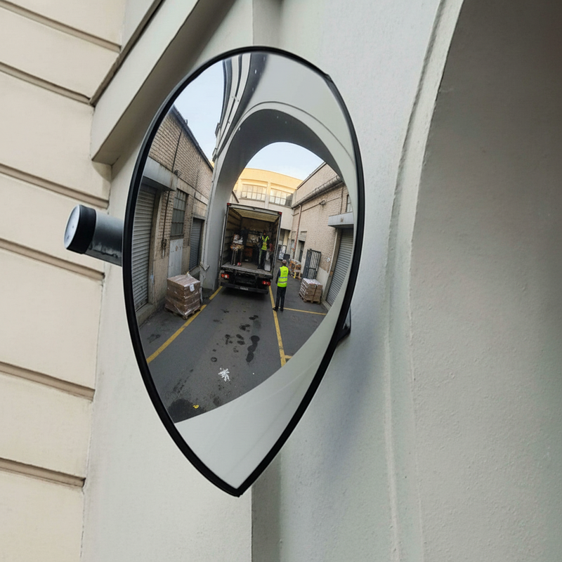 Dark Gray Premium Semi-Circle Acrylic Observation Mirror with Fixing Bracket