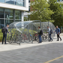 Light Slate Gray Premium Clear PETG Compound Cycle Shelter with Extension Bays