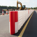 Gray Heavy Duty Water-Filled Barrier Front Stop for Safety and Protection