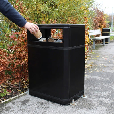 160 Litre Galvanised Steel Litter Bin with Slam Lock