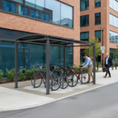 Dark Gray Premium Cycle Shelter or Walkway Cover with Galvanised Steel Roof - 1m to 5m Extensions
